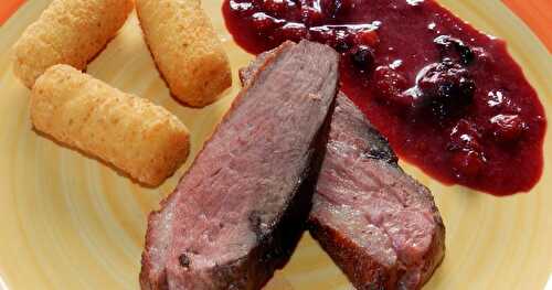 Magret de canard aux fruits rouge