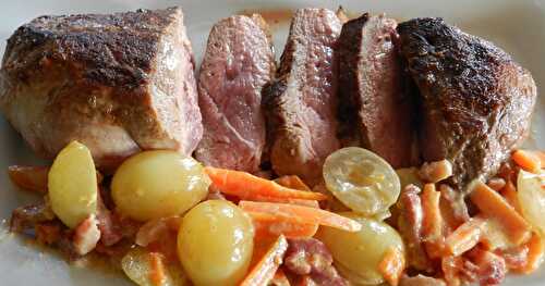 Magret de canard et ses carottes aux raisins blancs