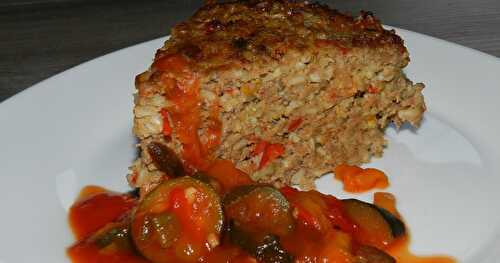 Pain de viande aux riz complet et sa petite ratatouille