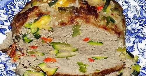 Pain de viande courgette-poivrons