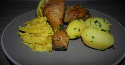 Pilons de poulet sauce à l'oignon curcuma et Ras el Hanout
