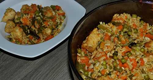 Riz au poulet et légumes cuisson au four