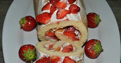 Roulé aux fraises et mascarpone