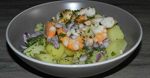 Salade de pommes de terre aux scampis