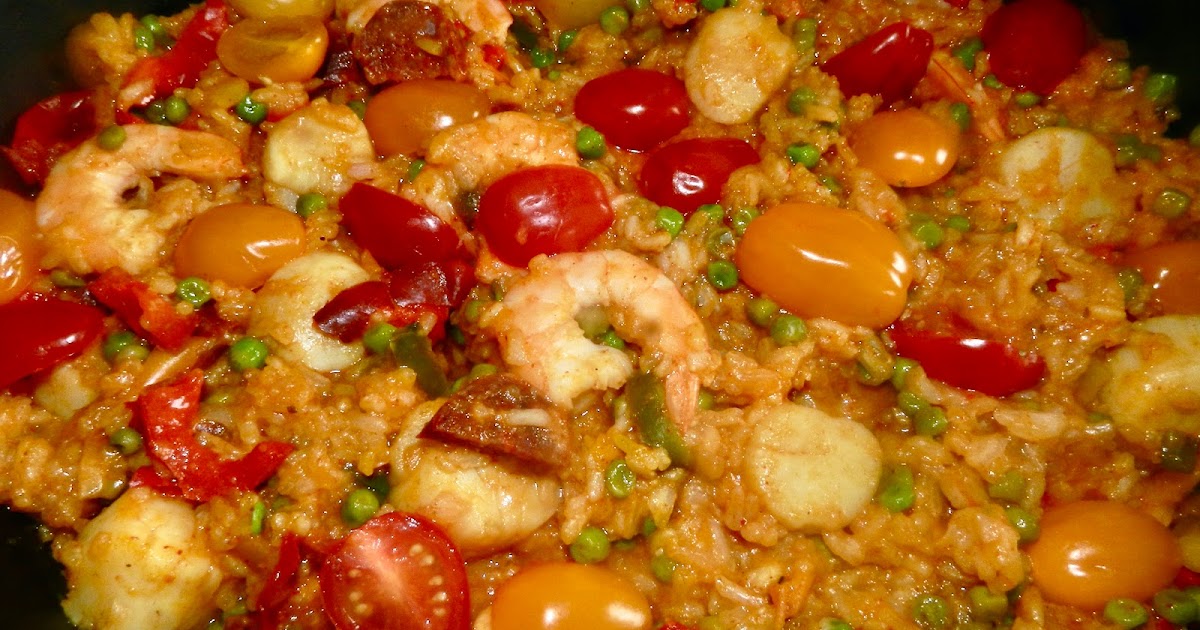 Paella aux scampis et noix de St Jacques