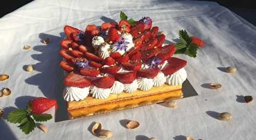Tarte fraise pistache et fleur d'oranger - Patisserie.news