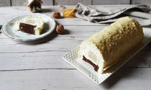 Bûche sans gluten : vanille et noix - Pâtisserie.news