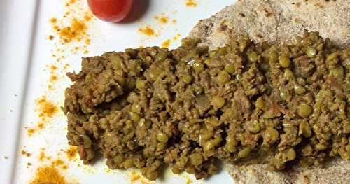 Curry de viande hachée aux lentilles et chapatis