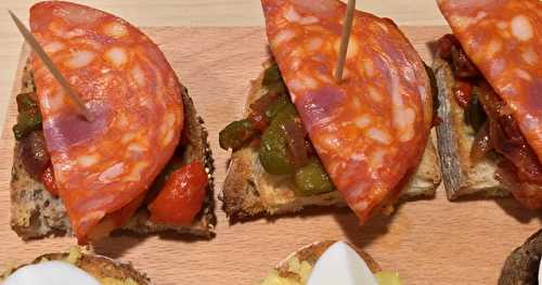 Pintxos piperade et chorizo