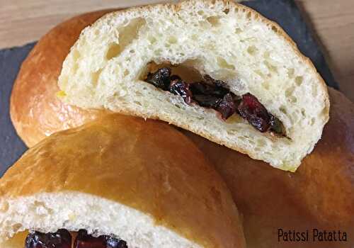 Brioches pépites de chocolat et cranberries