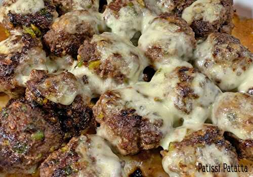 Boulettes de boeuf, pistaches et mozzarella