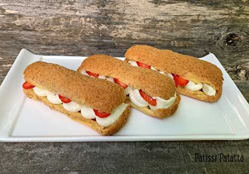 Éclairs gourmands aux fraises