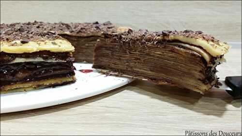 Un Gâteau de Crêpes à la Ganache au Chocolat