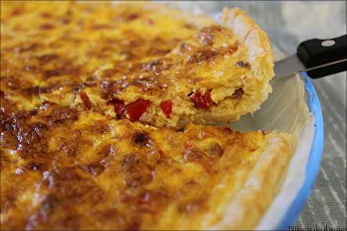 Une Quiche aux lardons et au poivron