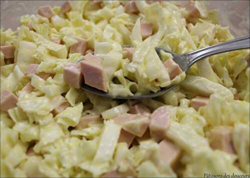 Une Salade de chou chinois et cervelas - Pâtissons des Douceurs