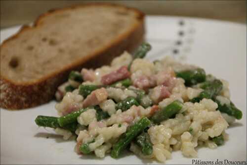 Un Risotto Lardons et Asperges Vertes