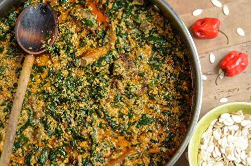 Egusi soup - Ragoût de boeuf aux graines egusi, typiquement nigérien