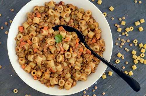 Pasta e lenticchie - Pâtes aux lentilles à la napolitaine