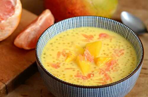  Yáng zhī gānlù - Dessert rafraîchissant à la mangue, lait de coco et billes de tapioca (Hong Kong)