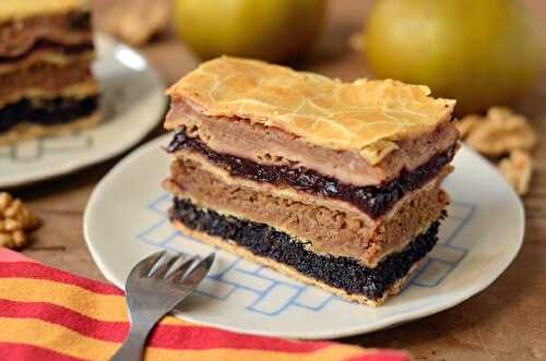 Flódni - Gâteau hongrois au pavot, noix, prunes et pommes