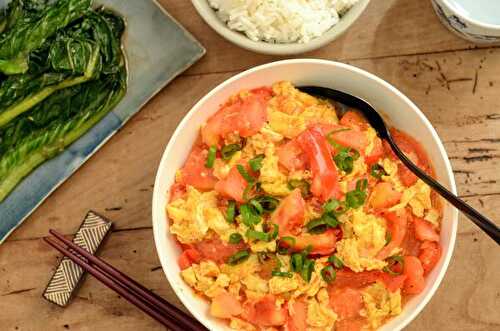 Fānqié chǎo dàn - Oeufs brouillés à la tomate, cuisine chinoise de tous les jours