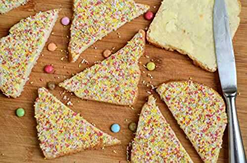 Fairy bread - Pain de mie aux billes de sucre, pour un goûter d'anniversaire australien