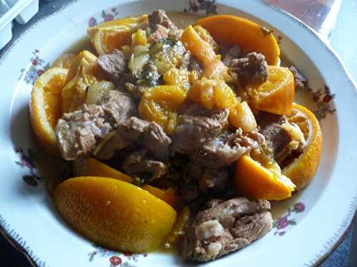 AGNEAU AUX ABRICOTS ET ORANGES