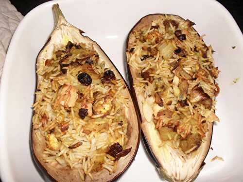 AUBERGINES FARCIES AU RIZ PARFUME