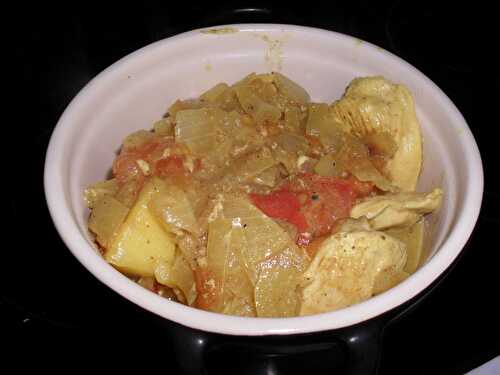 CASSOLETTE DE POULET AU CURRY ET ANANAS