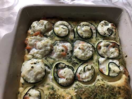 CLAFOUTIS DE COURGETTES AU SAUMON FUME