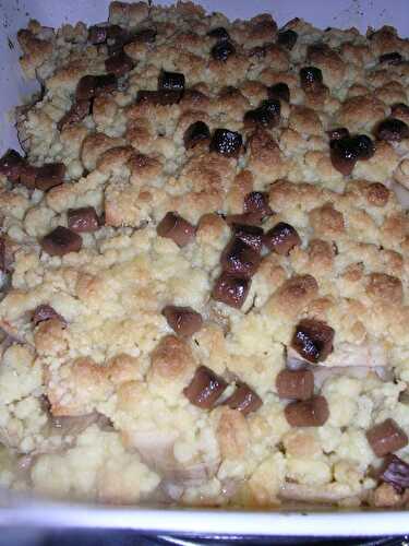 CRUMBLE POIRE BANANE CHOCOLAT