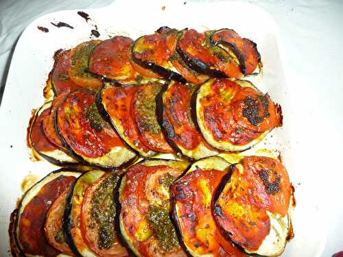 GRATIN D AUBERGINES TOMATE ET PESTO