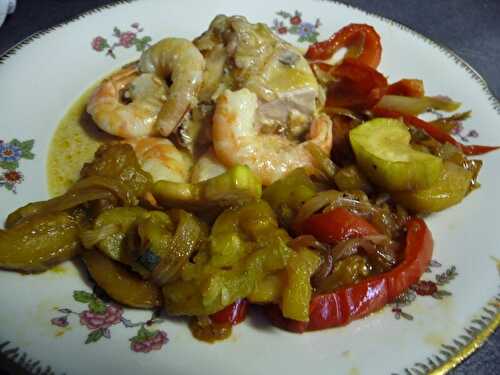 POULET AUX GAMBAS SAUCE CREMEE AU WHISKY