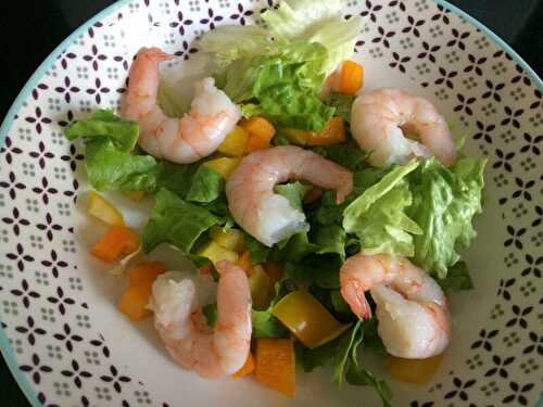 SALADE AUX CREVETTES ET POIVRONS