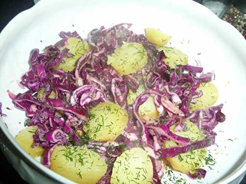 SALADE DE CHOU ROUGE ET POMMES DE TERRE AU VINAIGRE DE CRANBERRIES