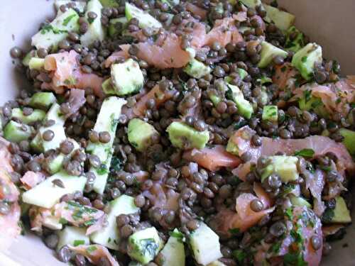 SALADE DE LENTILLES AU SAUMON