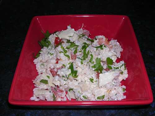 SALADE DE RIZ AU POULET ET NOIX DE COCO