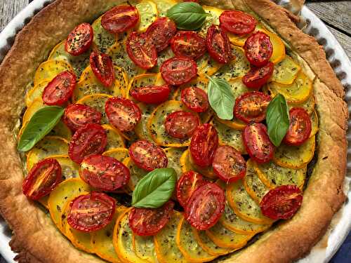 TARTE PESTO COURGETTES ET TOMATES CERISES