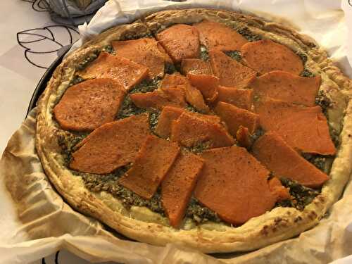 TARTE POTIRON ET PESTO DE NOIX