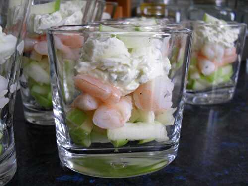 VERRINE DE GAMBAS AUX POMMES VERTES