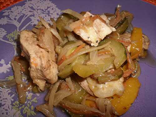 WOK DE POULET AU CHOU