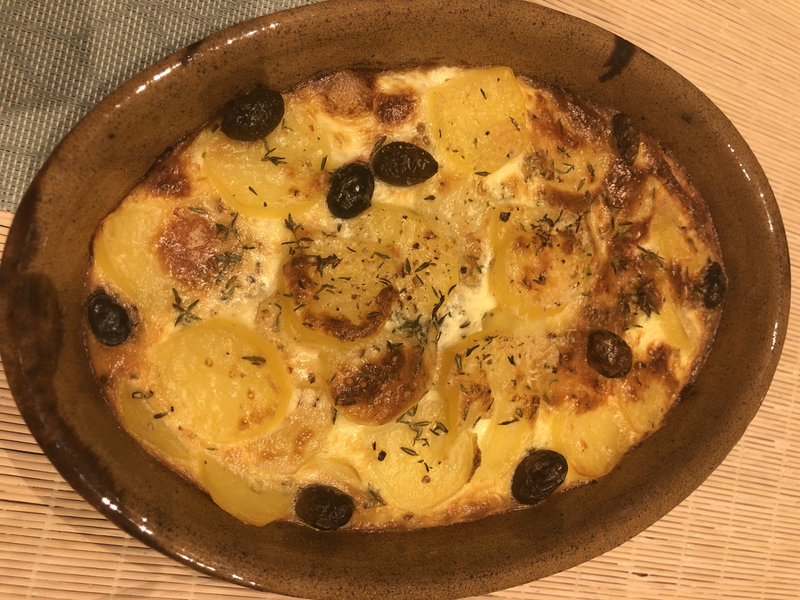 GRATIN DE POMMES DE TERRE AUX OLIVES