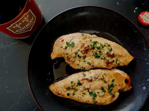 Blancs de poulet marinés à la bière brune