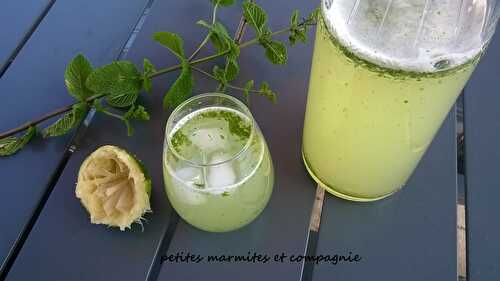 Boisson rafraîchissante menthe-citron vert