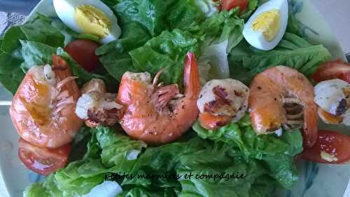 Brochettes de gambas et noix de Saint Jacques