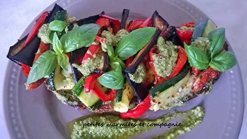 Bruschetta aux légumes rôtis