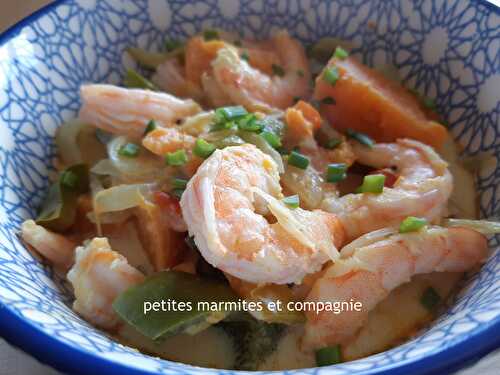 Curry de gambas aux patates douces