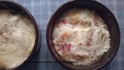 Oeufs cocotte aux lardons