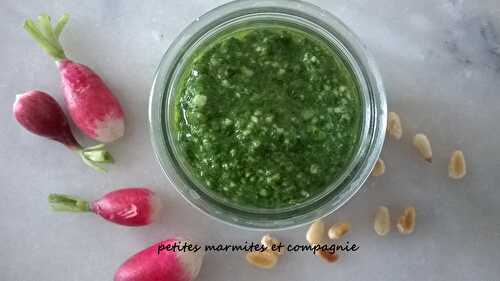 Pesto de fanes de radis