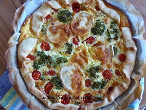 Quiche aux tomates cerises brocoli et fromage de chèvre